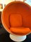 Finnischer Space Age Ball Chair in Orange & Weiß von Eero Aarnio für Adelta 2