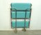 Mid-Century German Foldable 3-Level Dinette Serving Trolley in Mint Blue and Chrome from Bremshey & Co. 5