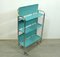 Mid-Century German Foldable 3-Level Dinette Serving Trolley in Mint Blue and Chrome from Bremshey & Co. 4