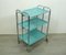 Mid-Century German Foldable 3-Level Dinette Serving Trolley in Mint Blue and Chrome from Bremshey & Co. 1