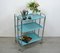 Mid-Century German Foldable 3-Level Dinette Serving Trolley in Mint Blue and Chrome from Bremshey & Co. 2