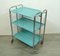Mid-Century German Foldable 3-Level Dinette Serving Trolley in Mint Blue and Chrome from Bremshey & Co. 3