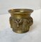 Antique French Mortar with Lion Faces in Bronze 3
