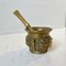 Antique French Mortar with Lion Faces in Bronze 1