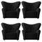 Dark Grey Hallingdal The Tired Man Lounge Chair from by Lassen, Set of 4 1