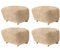 Honey Natural Oak Sheepskin The Tired Man Footstools from by Lassen, Set of 4 2