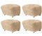 Honey Natural Oak Sheepskin The Tired Man Footstools from by Lassen, Set of 4, Image 2