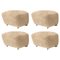 Honey Natural Oak Sheepskin The Tired Man Footstools from by Lassen, Set of 4, Image 1