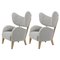 Light Grey Natural Oak Raf Simons Vidar 3 My Own Lounge Chair from by Lassen, Set of 2 1