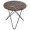 Mini Brown Emperador Marble and Black Steel O Side Table by Ox Denmarq 1