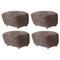 Sahara Natural Oak Sheepskin The Tired Man Footstools from by Lassen, Set of 4 1
