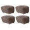 Sahara Natural Oak Sheepskin The Tired Man Footstools from by Lassen, Set of 4, Image 1