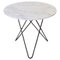 Large White Carrara Marble and Black Steel Dining O Table by Ox Denmarq 1