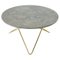 Grey Marble and Brass O Coffee Table by Ox Denmarq 1