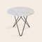 White Carrara Marble and Black Steel Dining O Table by Ox Denmarq 2