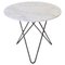 White Carrara Marble and Black Steel Dining O Table by Ox Denmarq 1