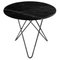 Large Black Marquina Marble and Black Steel Dining O Table by Ox Denmarq 1