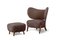 Sahara Sheepskin Tmbo Lounge Chair & Pouf by Mazo Design, Set of 2 2