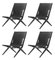 Black Stained Oak and Black Leather Saxe Chairs from by Lassen, Set of 4 2