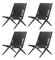 Chaises Saxe en Chêne Teinté Noir et Cuir Noir de par Lassen, Set de 4 2