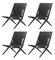 Schwarz gebeizte Eiche und schwarze Leder Saxe Stühle von by Lassen, 4er Set 2