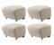Light Beige Natural Oak Sahco Zero the Tired Man Footstool from by Lassen, Set of 4 2