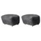 Anthracite Natural Oak Sheepskin the Tired Man Footstools from by Lassen, Set of 2 1