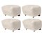 Moonlight Smoked Oak Sheepskin the Tired Man Footstools from by Lassen, Set of 4 2