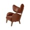 Brown Leather Smoked Oak My Own Chair Lounge Chair from by Lassen, Image 2