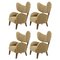 Honey Smoked Oak Raf Simons Vidar 3 My Own Lounge Chairs from by Lassen, Set of 4, Image 1
