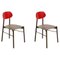 Red Beech Structure Lacquered Bokken Chair by Colé Italia, Set of 2 1