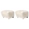 Off White Smoked Oak Sheepskin the Tired Man Footstools from by Lassen, Set of 2 1