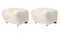 Off White Smoked Oak Sheepskin the Tired Man Footstools from by Lassen, Set of 2 2