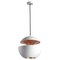 Large White and Copper Here Comes the Sun Pendant Lamp by Bertrand Balas 1