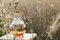 Kleine Topas und Kupfer Patina India Vessel II Vase von Pia Wüstenberg 6