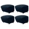 Blue Natural Oak Sahco Zero the Tired Man Footstools from by Lassen, Set of 4 1