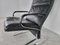 Vintage Black Leather & Chrome Lounge Chair & Ottoman, 1970s, Set of 2, Image 7