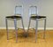 Navy Collection Brushed Aluminum High Stools with Brown Leather Seats from Emeco, Set of 4 4