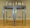 Navy Collection Brushed Aluminum High Stools with Brown Leather Seats from Emeco, Set of 4 9