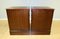 Brown Mahogany Filing Cabinets with Green Gold Leaf Leather Topa, Set of 2 7