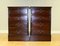 Brown Mahogany Filing Cabinets with Green Gold Leaf Leather Topa, Set of 2 8