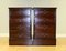 Brown Mahogany Filing Cabinets with Green Gold Leaf Leather Topa, Set of 2, Image 8