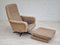 Danish Wool Swivel Armchair With Footstool, 1970s, Set of 2 9