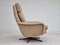 Danish Wool Swivel Armchair With Footstool, 1970s, Set of 2 14