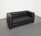 Black Leather Kubus Sofa by Josef Hoffmann for Wittmann, 1980s 8