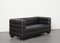 Black Leather Kubus Sofa by Josef Hoffmann for Wittmann, 1980s 2