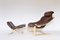 Swedish Kroken Lounge Chair & Ottoman in Brown Leather by Ake Fribytter for Nelo Mobel, 1970s, Set of 2 5