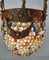 Italian Art Noveau Chandelier in Bronze & Glass Beads 6
