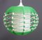 Green & White Plastic Wire Pendant Lamp, 1960s 1