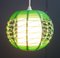 Green & White Plastic Wire Pendant Lamp, 1960s 3